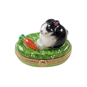Black & White Bunny with Carrot Limoges Collectible Boxes Rare Find