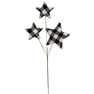 *Black & White Plaid Star Pick 14" Affordable Holiday Accessories
