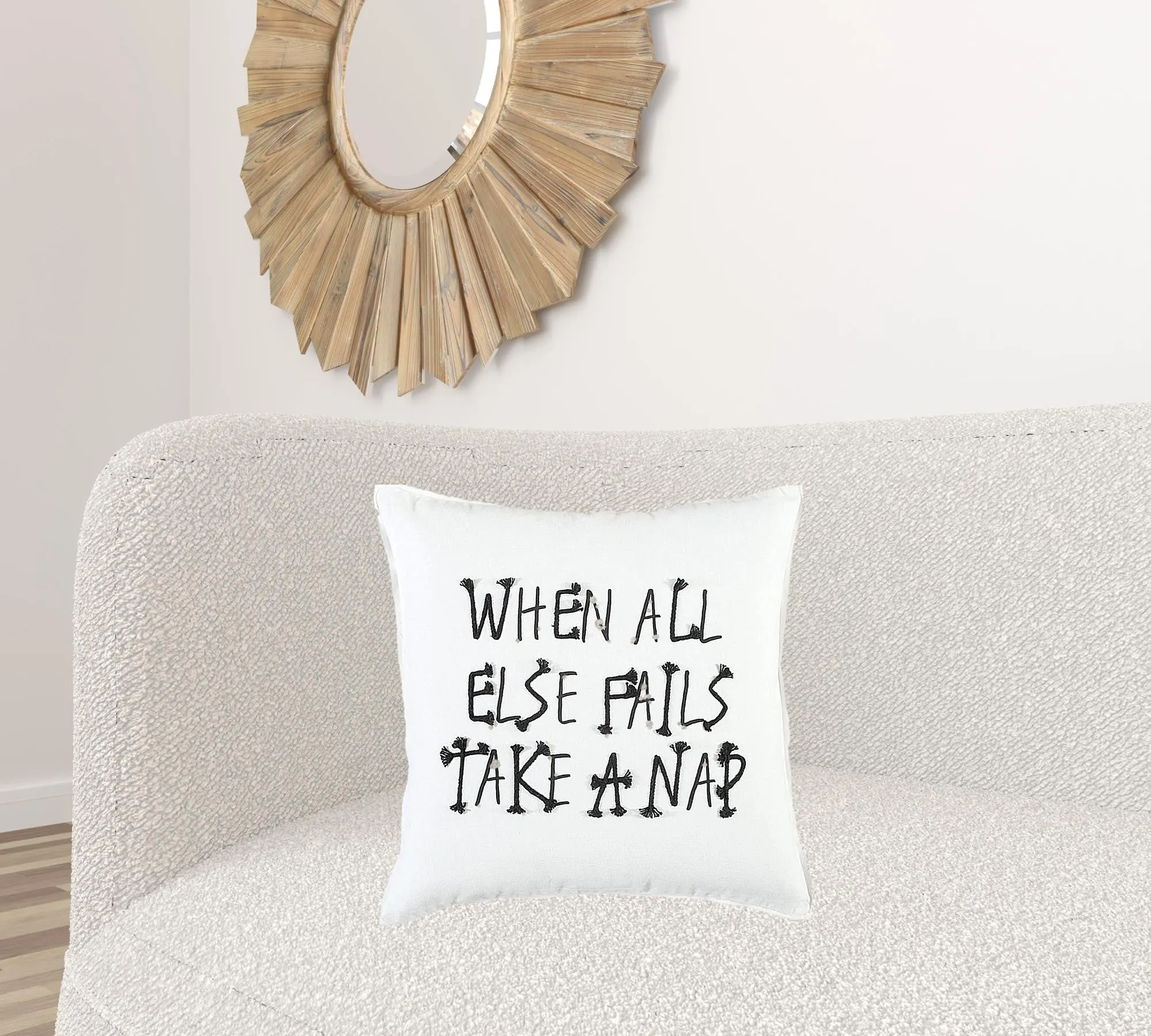 Black and White Take A Nap Throw Pillow Throw Pillows sofa decor deals