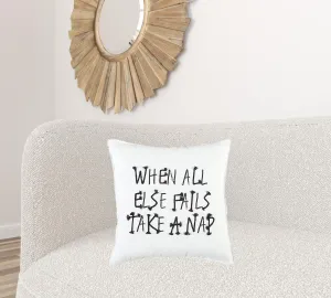Black and White Take A Nap Throw Pillow Throw Pillows sofa decor deals