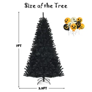 Black Artificial Christmas Halloween Tree with Purple LED Lights-7' Holiday Decor clearance sale
