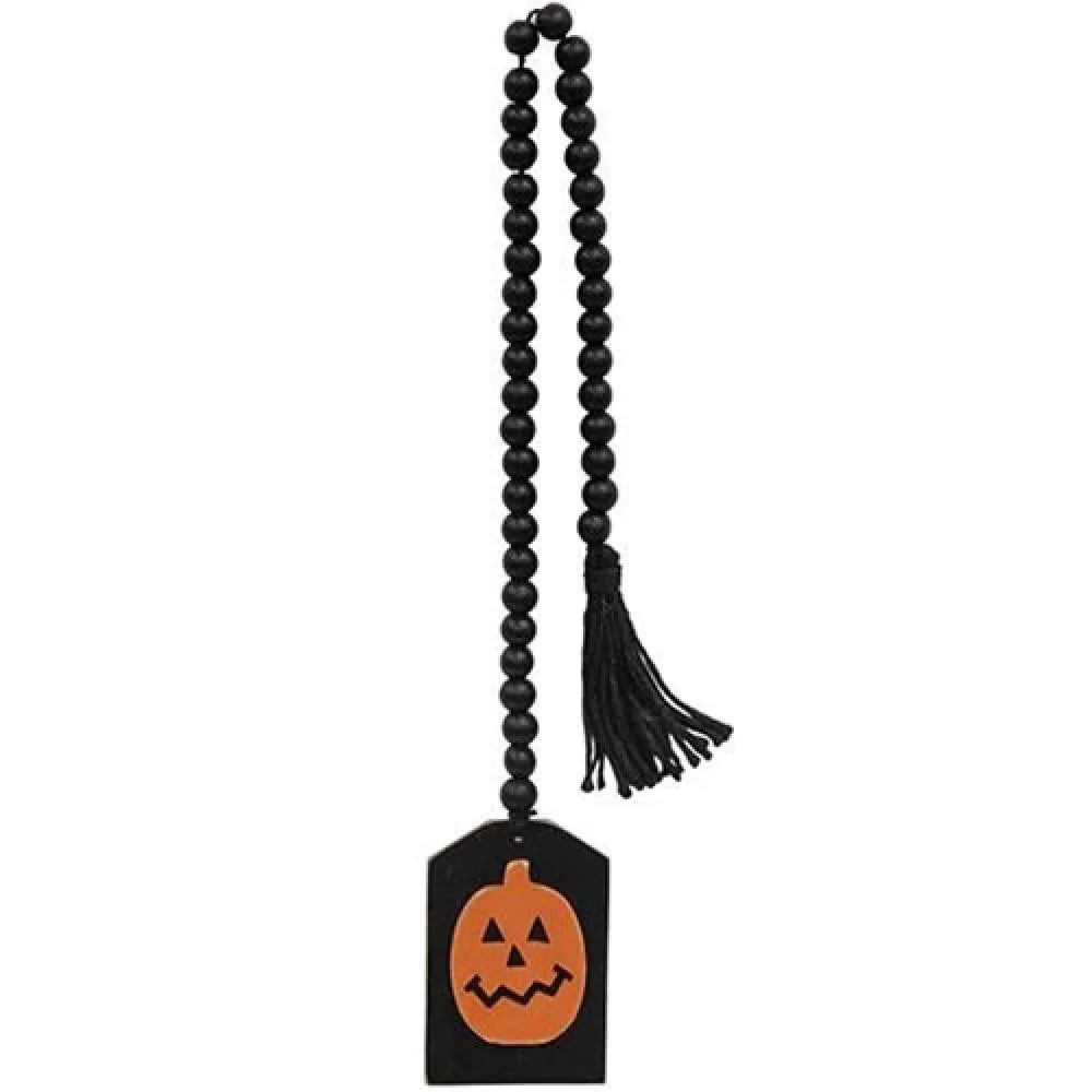 Black Beaded Jack O Lantern Tag Garland Decorative Accessories best selling