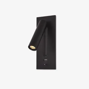 Black Bedside USB Wall Light Stylish Living Room Lights