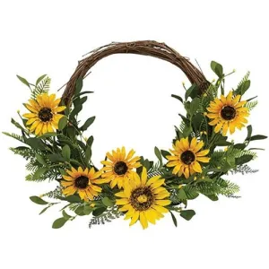 Black-Eyed Susan Pip & Greens Twig Half Wreath Festive Decor online outlet