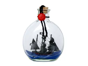 Black Pearl Model Ship in a Glass Bottle 4" Decorative Accessories trending offers