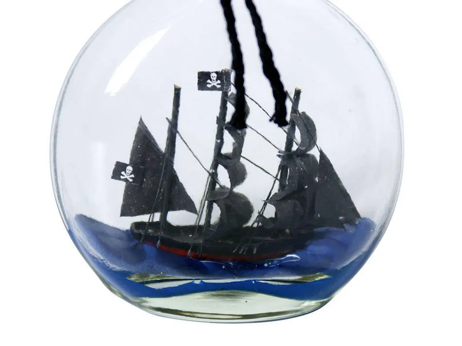 Black Pearl Model Ship in a Glass Bottle 4"