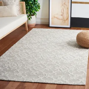 Blossom Hand Made Area Rug, Grey / Ivory Traditional Style Non-Shedding Area Rugs deal online