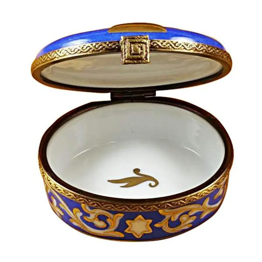 Blue Menorah Oval Limoges Limoges Boxes collectors shop