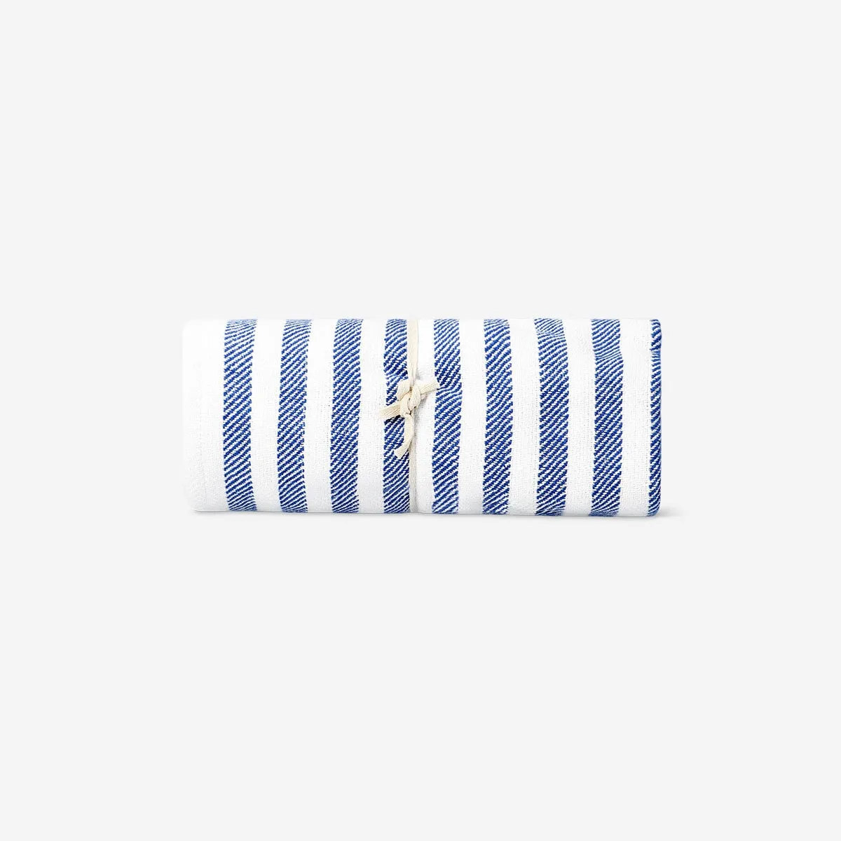 Blue throw blanket with fringes - 120x170 cm