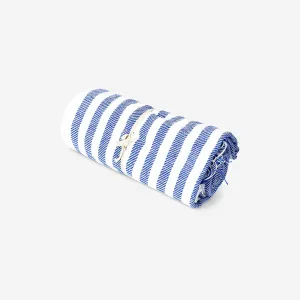 Blue throw blanket with fringes - 120x170 cm Home Decor clearance sale