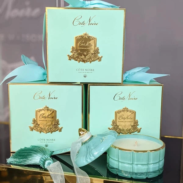 Blue Art Deco Candle