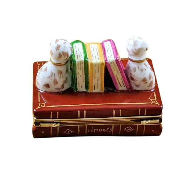 Book with Dog Bookends Limoges Limoges Boxes collectors shop
