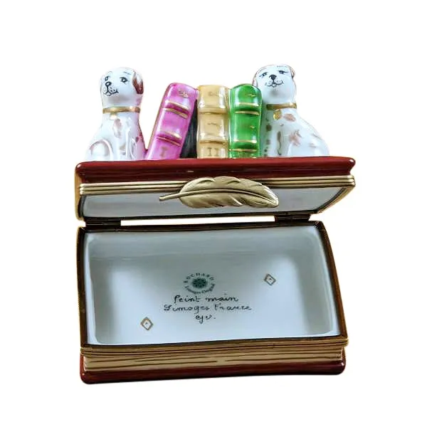 Book with Dog Bookends Limoges Limoges Boxes collectors shop