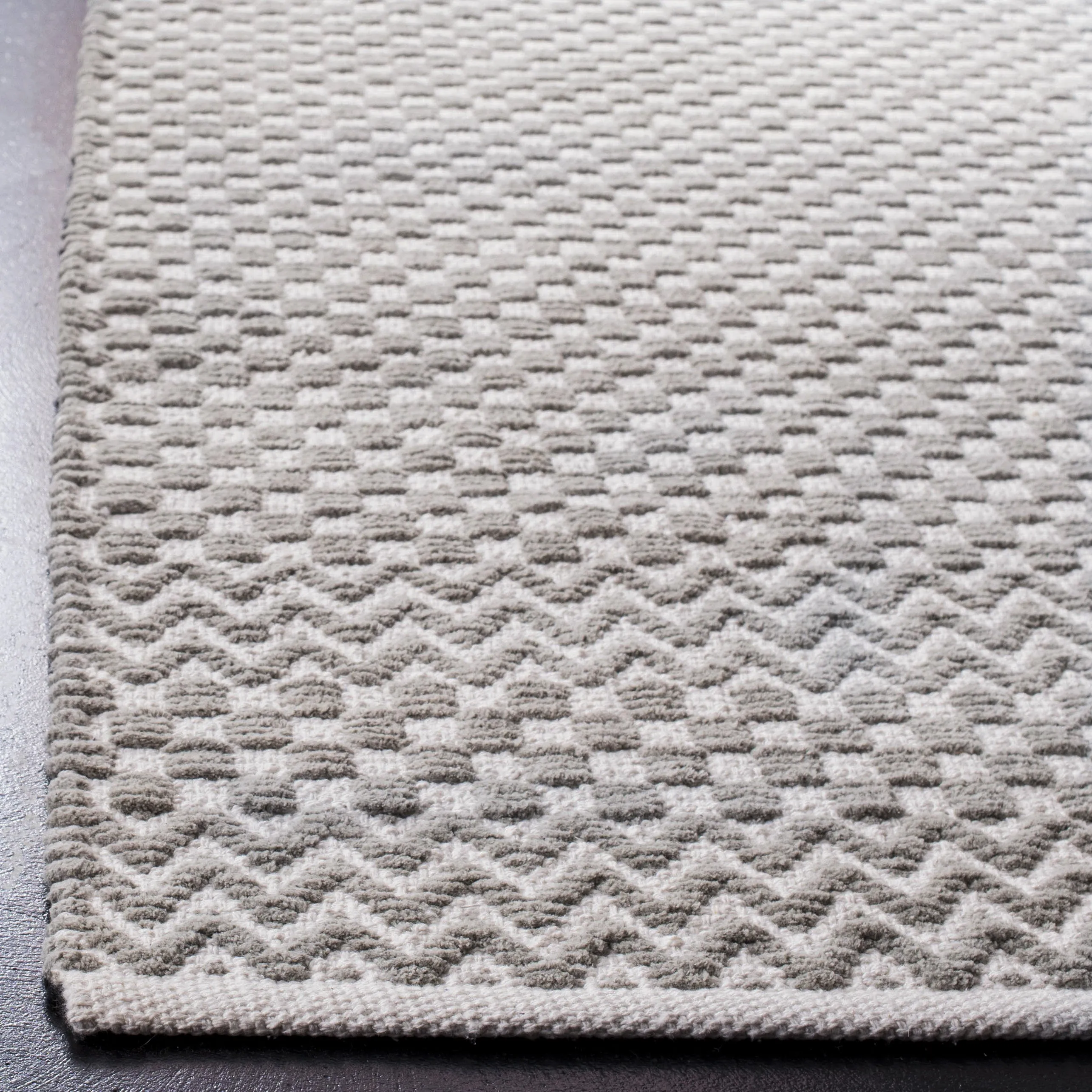 Boston Flat Weave Area Rug, Grey Contemporary Style Easy Care