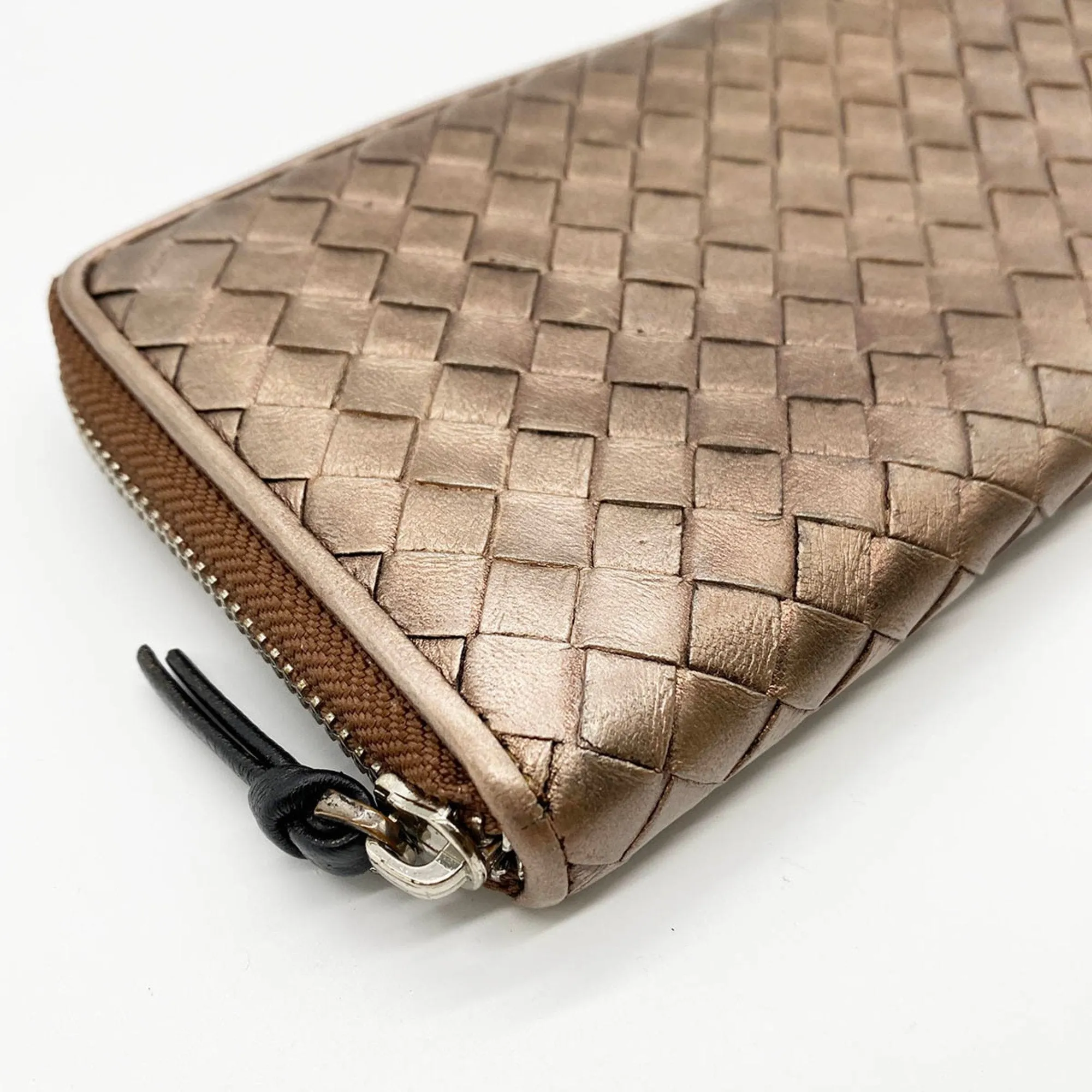 Bottega Veneta Leather Long Wallet (Bi-Fold) (Pre-Owned)
