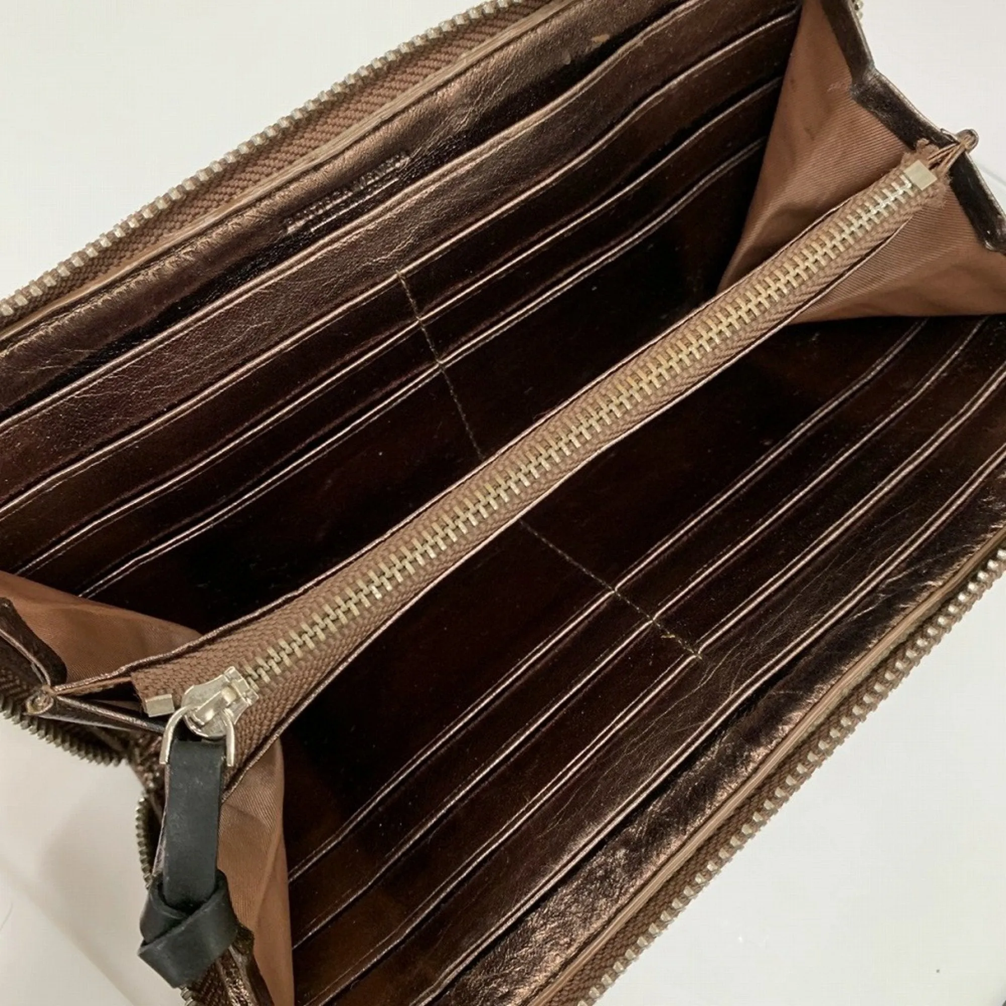 Bottega Veneta Leather Long Wallet (Bi-Fold) (Pre-Owned)