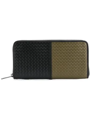 Bottega Veneta Two Tone Leather Continental Zip Around Wallet
