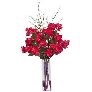 Bougainvillea in Tall Vase Artificial Flowers Spring Refresh