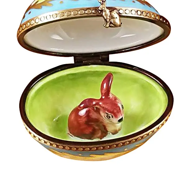 Bow-Tied Egg with Bunny Limoges Limoges Boxes collectors shop