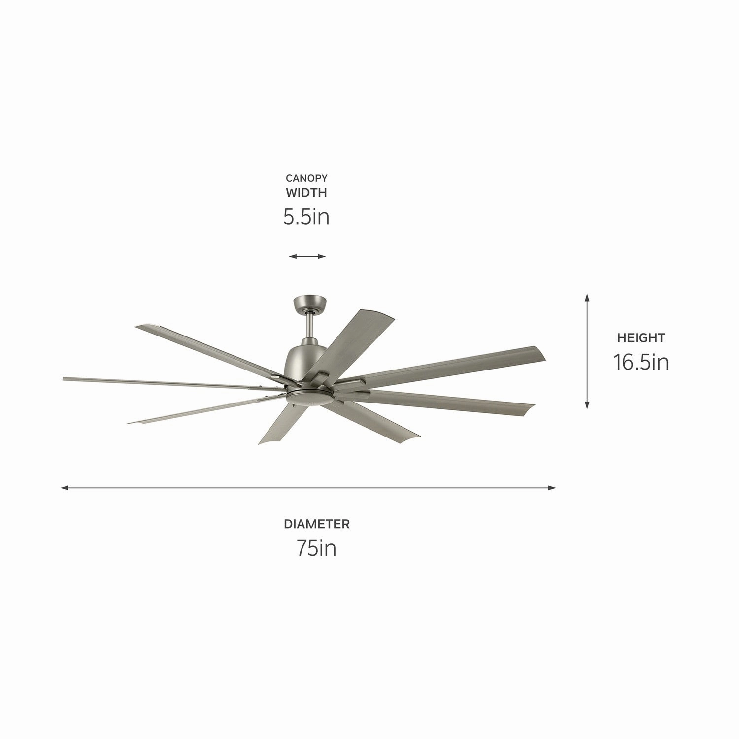 Breda 75"Ceiling Fan Brushed Nickel Large Ceiling Fans online store