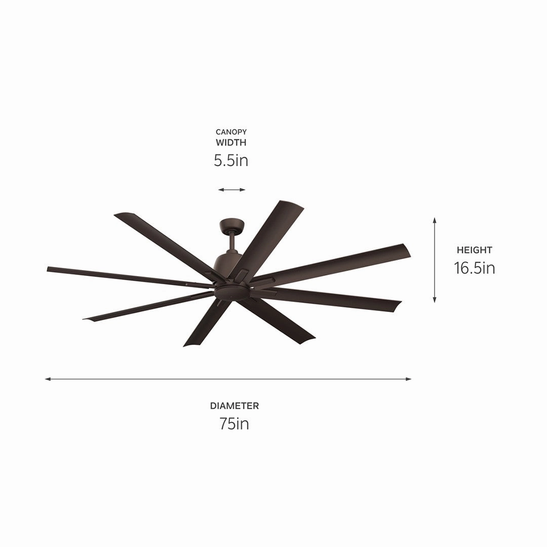 Breda 75"Ceiling Fan Satin Natural Bronze Large Ceiling Fans online store