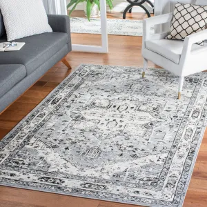 Brentwood Machine Made Area Rug, Grey / Black Traditional Style Easy Care Area Rugs weekend promo