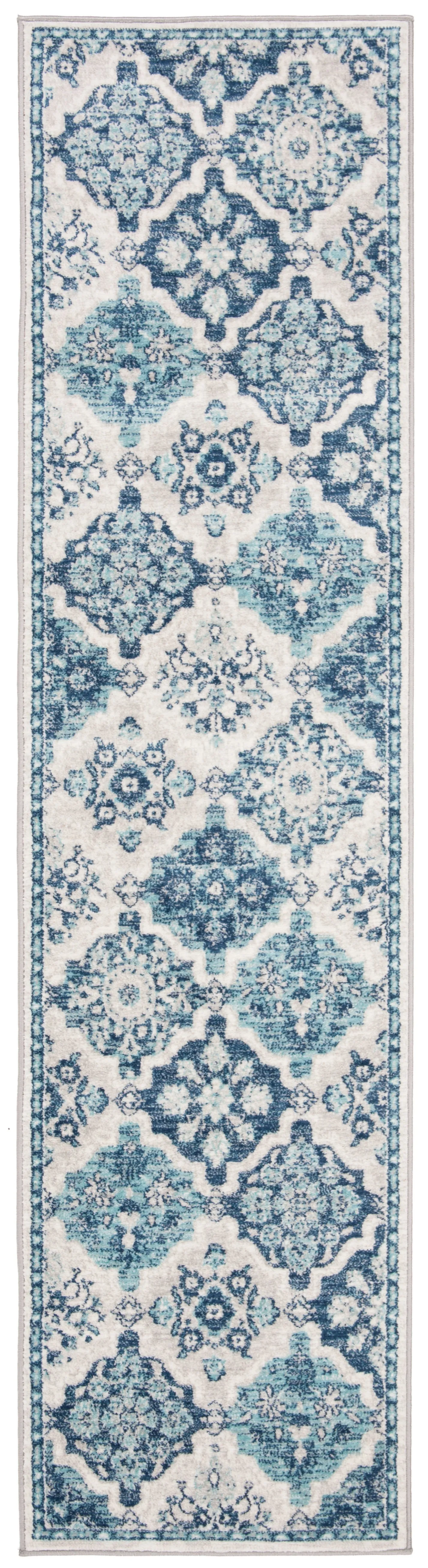 Brentwood Machine Made Area Rug, Navy / Grey Traditional Style Easy Care