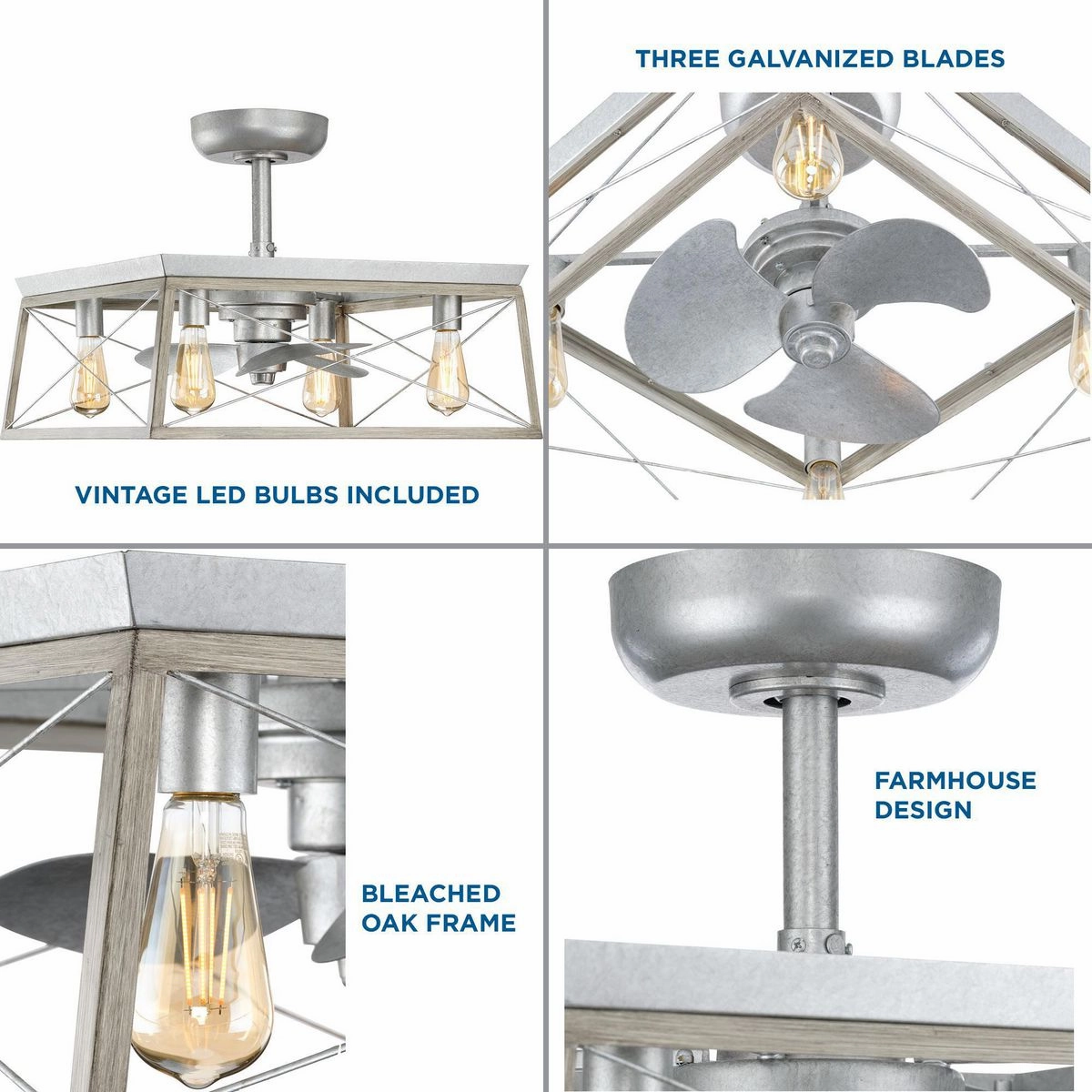Briarwood 22"Ceiling Fan Galvanized Fandeliers at discount prices
