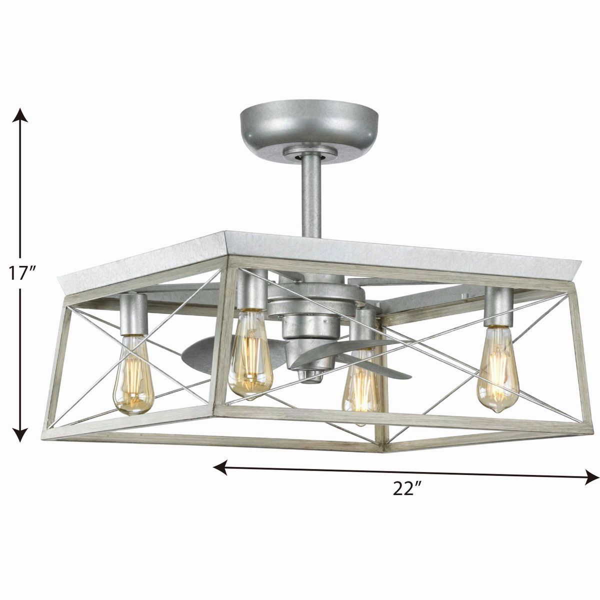 Briarwood 22"Ceiling Fan Galvanized Fandeliers at discount prices
