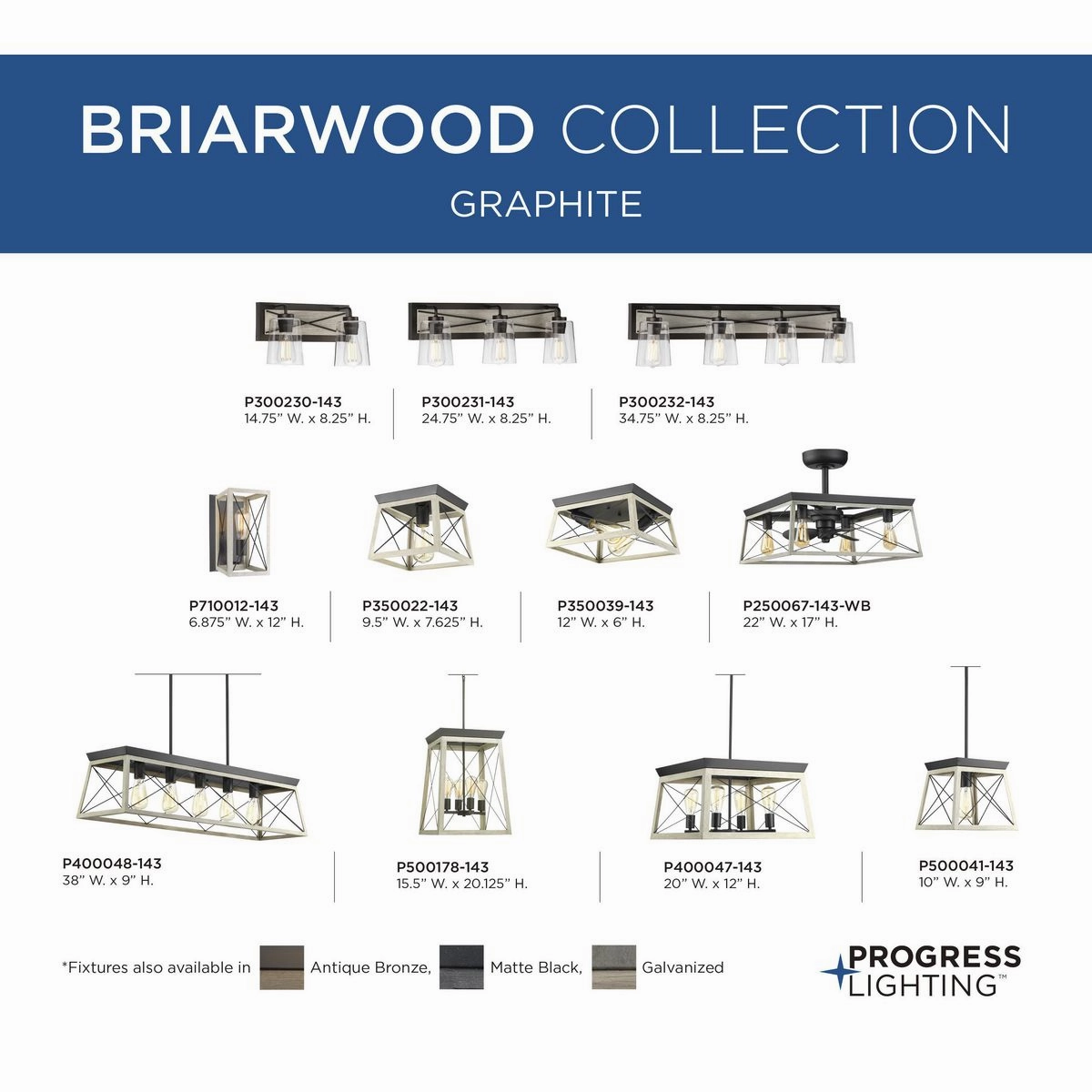 Briarwood 22"Ceiling Fan Graphite Fandeliers at discount prices