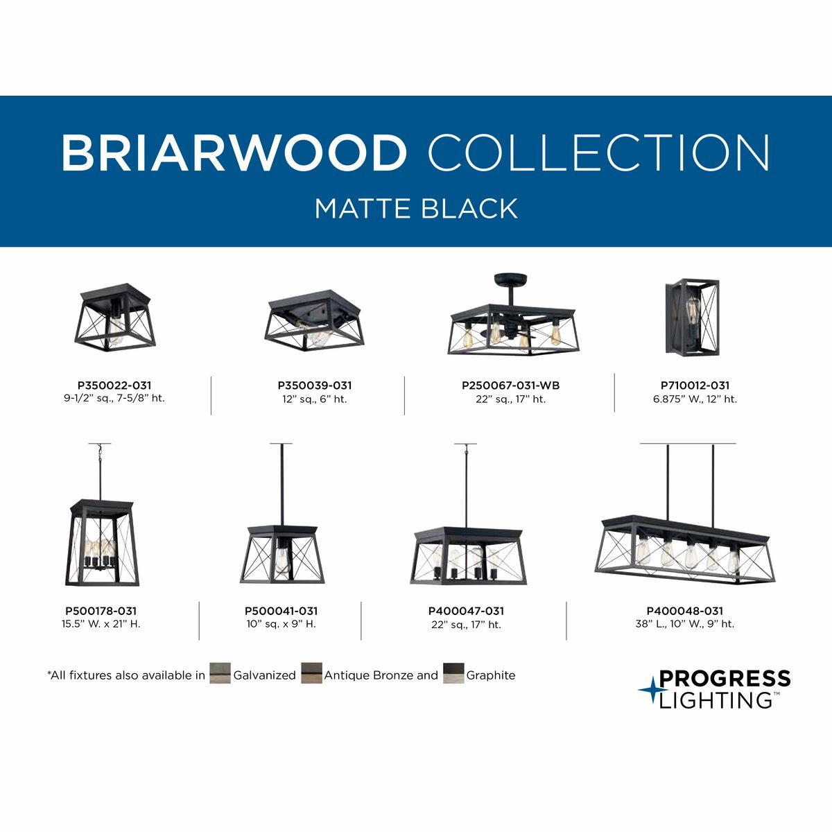 Briarwood 22"Ceiling Fan Matte Black Fandeliers at discount prices