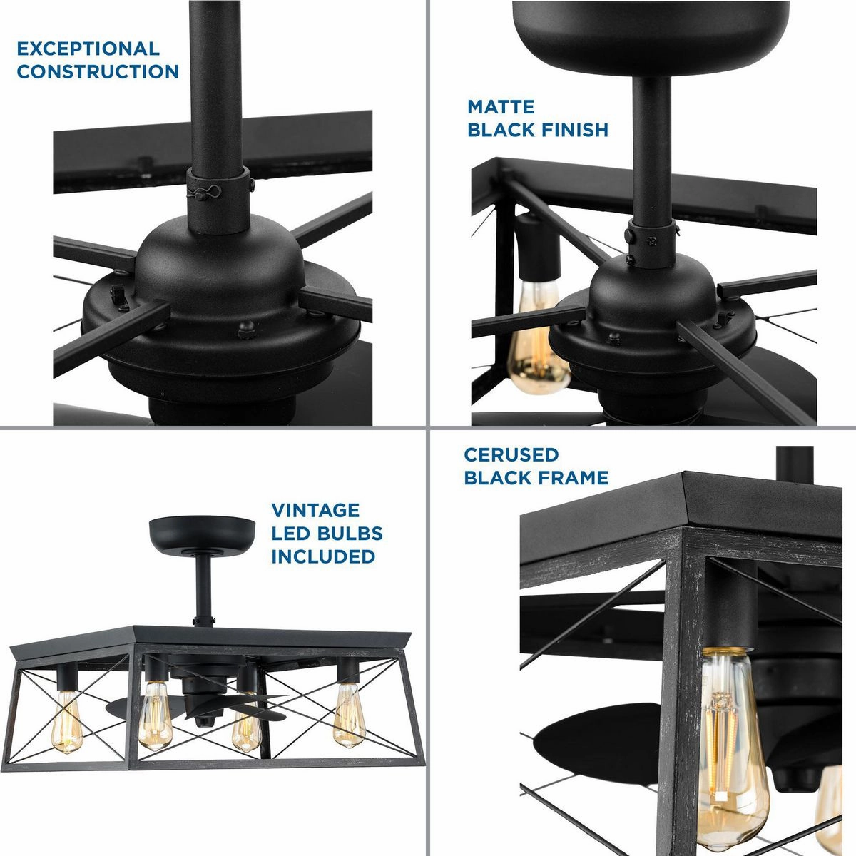 Briarwood 22"Ceiling Fan Matte Black Fandeliers at discount prices