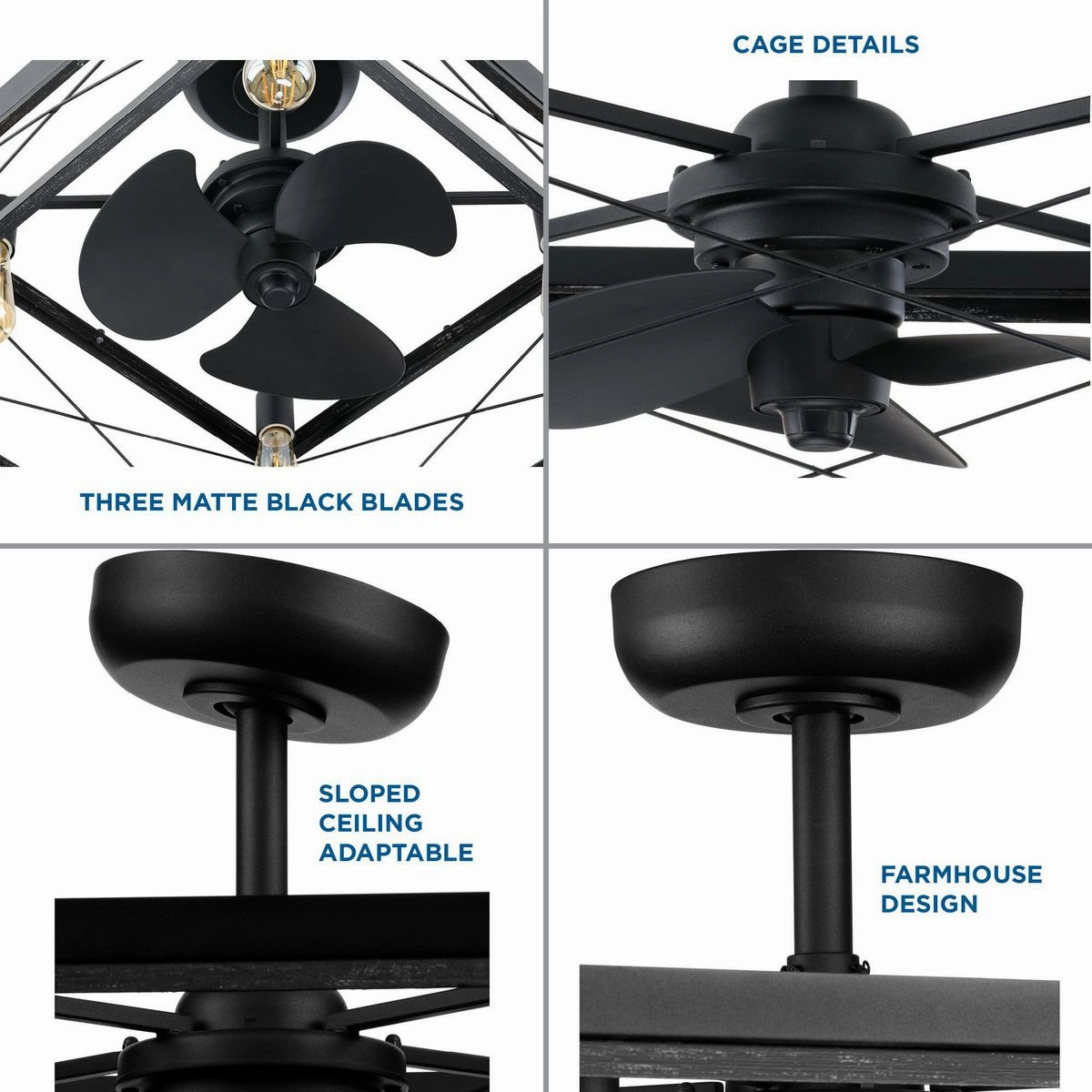 Briarwood 22"Ceiling Fan Matte Black Fandeliers at discount prices