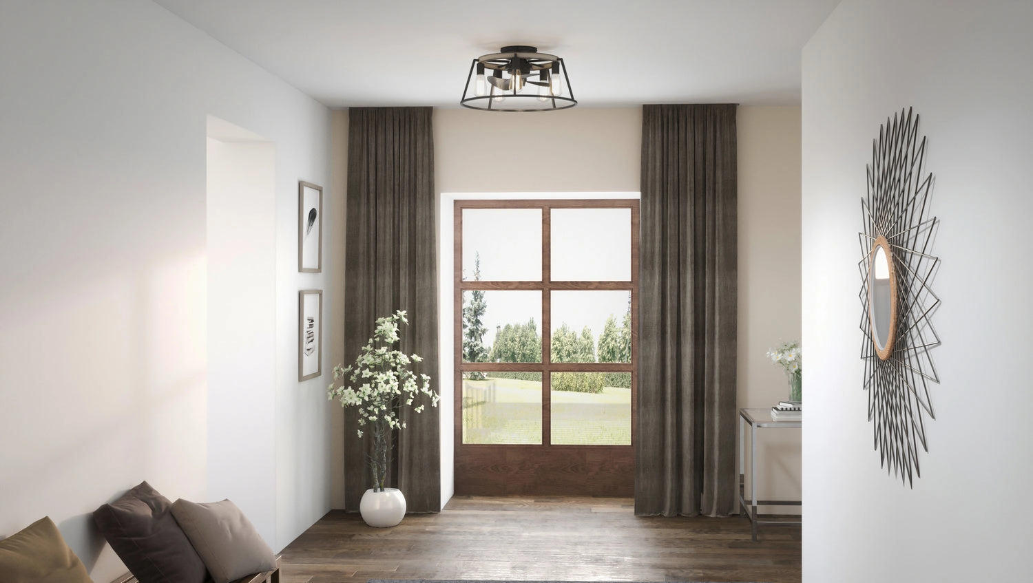 Brockton Five Light Fandelier Grey Ash Fandeliers at discount prices
