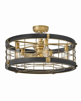 Bryce 27" LED Fandelier Heritage Brass Fandeliers FANS on sale now