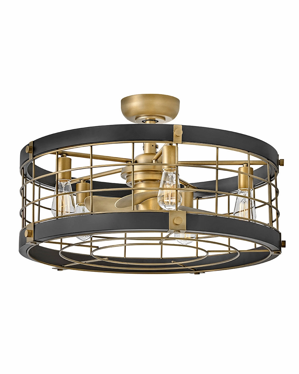 Bryce 27" LED Fandelier Heritage Brass Fandeliers FANS on sale now