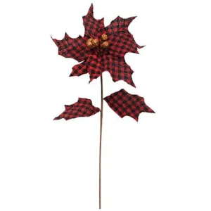 *Buffalo Gingham Country Poinsettia Cheap Holiday Home Decor