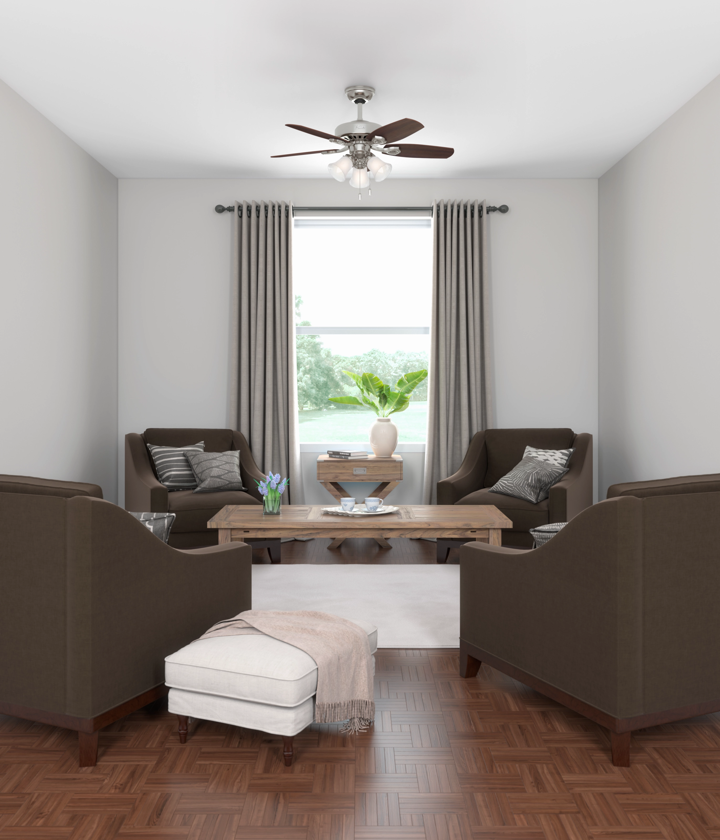 Builder 42"Ceiling Fan Brushed Nickel Small Room Fans sale