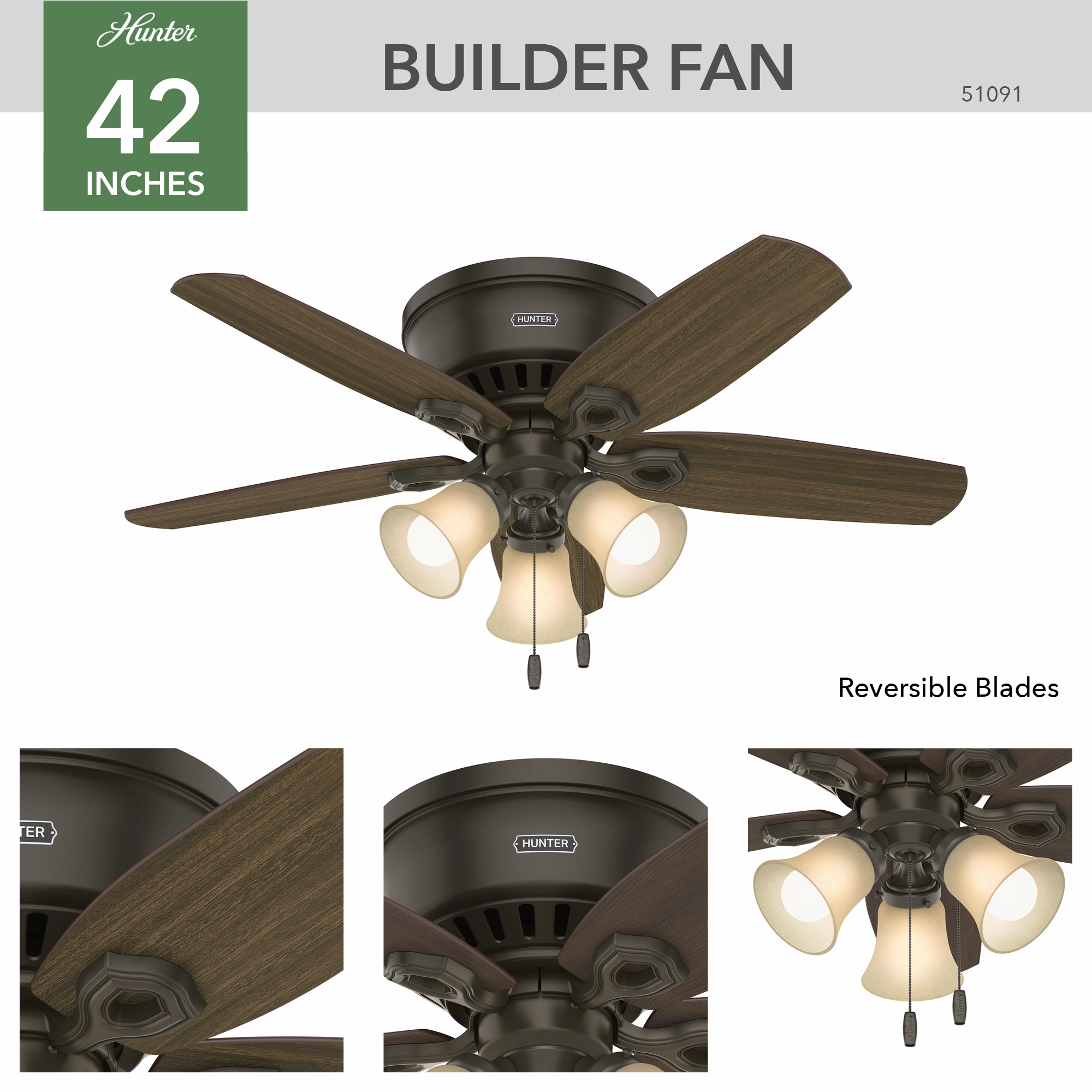 Builder 42"Ceiling Fan New Bronze Small Fans for less