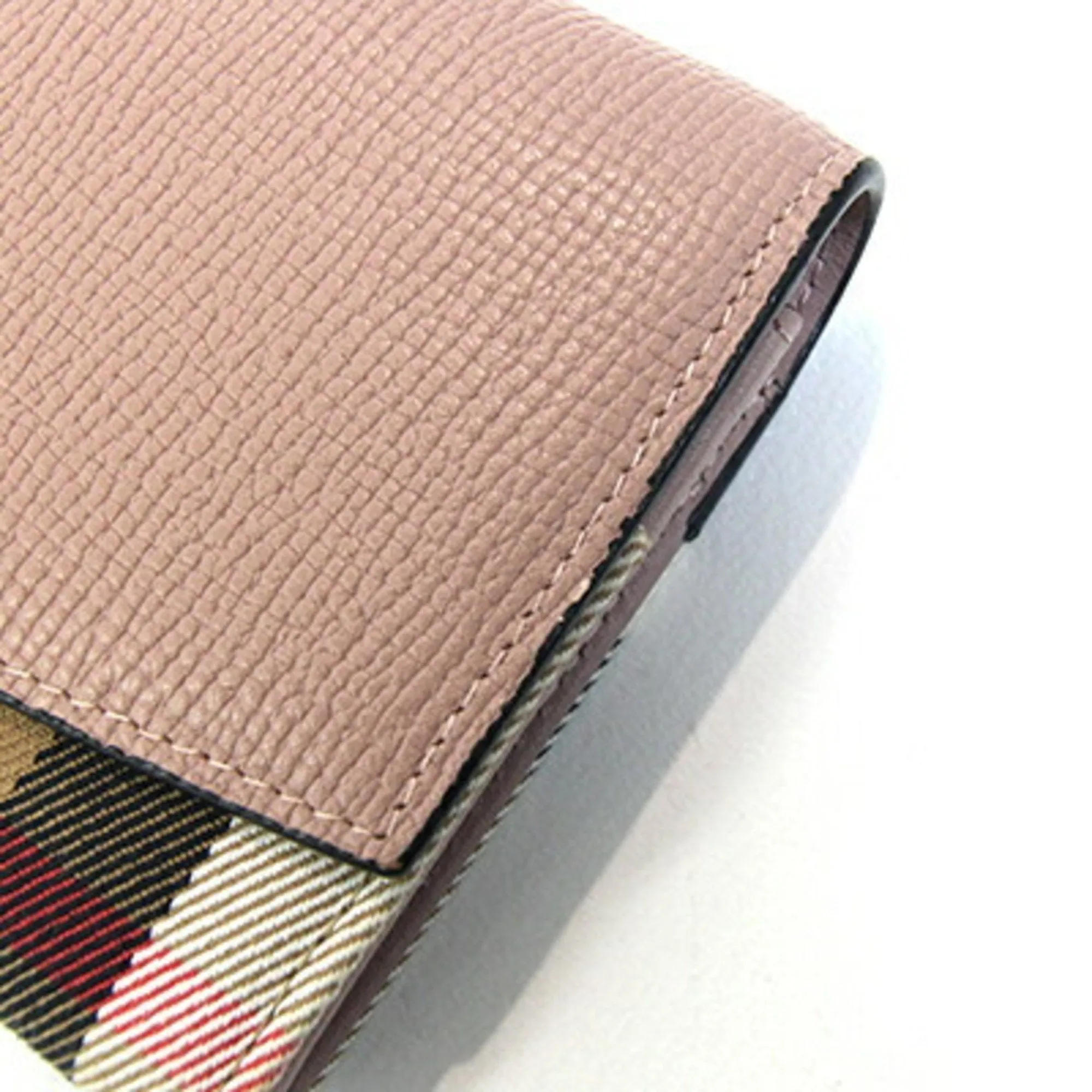 Burberry Leather Canvas Long Wallet (Bi-Fold) (Pre-Owned)