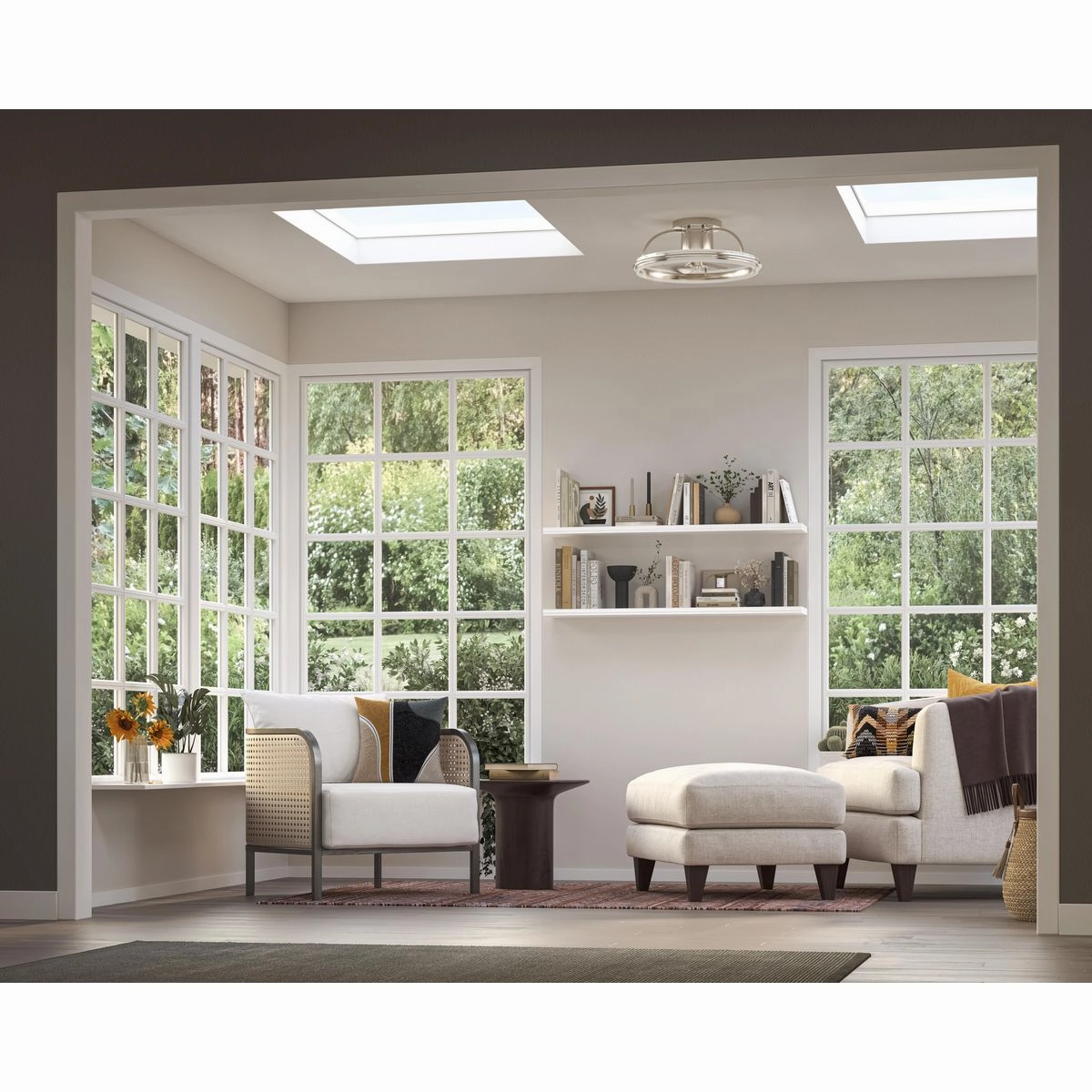 Burnett Ceiling Fan Brushed Nickel Fandeliers at discount prices