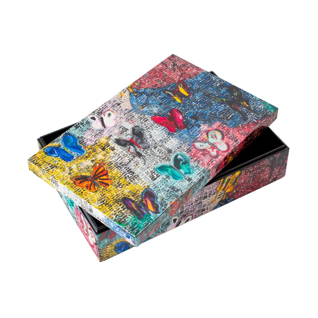 Butterflies Lacquer Box Trinket Trays & Boxes cheap