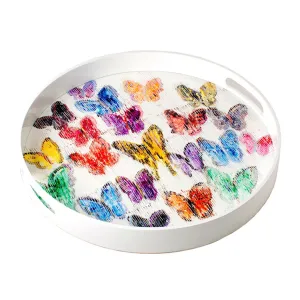 Butterflies Round Lacquer Tray Jewelry Trays Organizer Pack