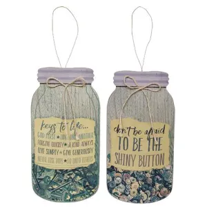 *Button/Key Mason Jar 2 Asstd. Festive Decor online outlet