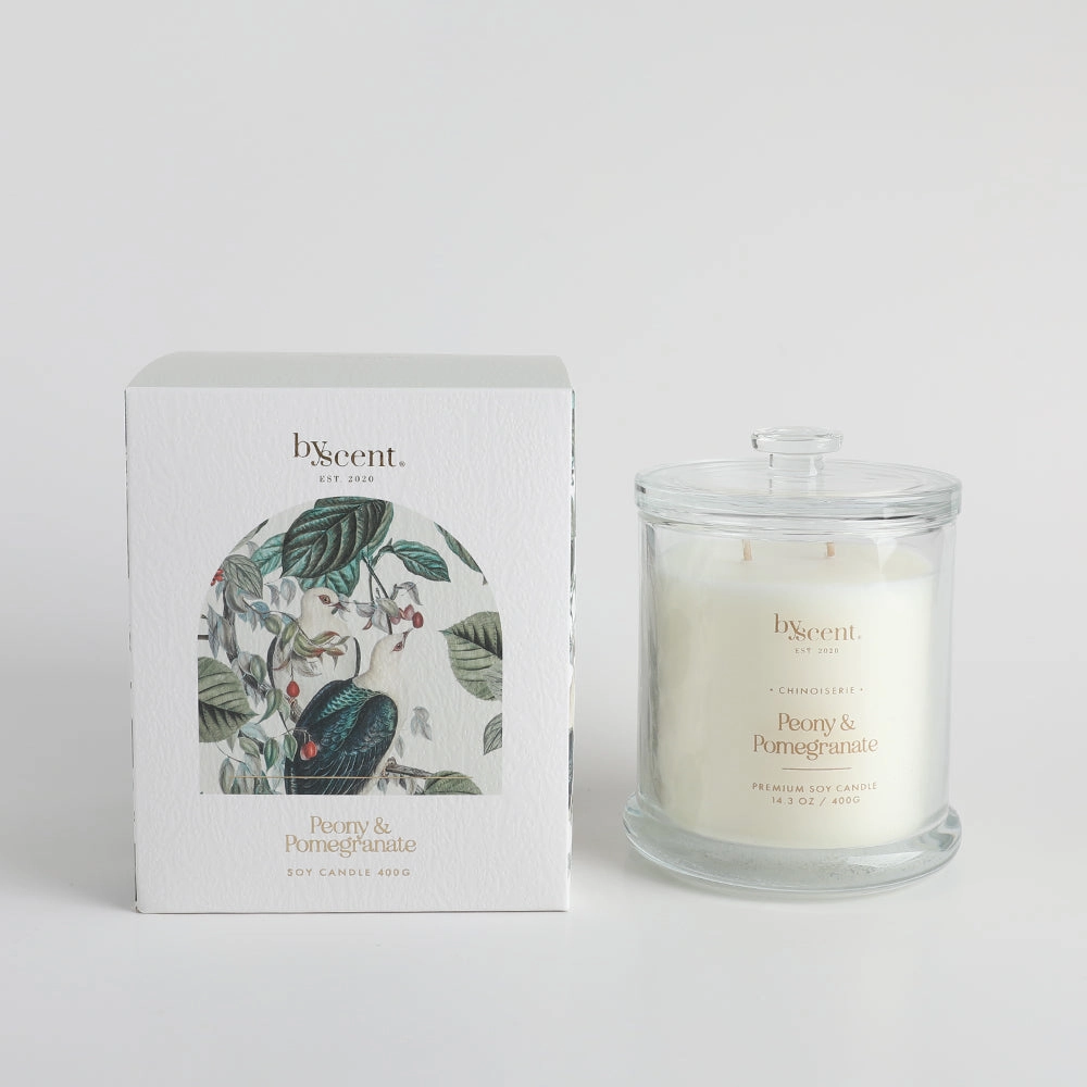 By Scent Botanicals Peony & Pomegranate 400G Soy Candle Neobee Home Fragrance discount