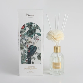 By Scent Botanicals Peony & Pomegranate Diffuser With Flower 200ml Neobee Home Fragrance discount