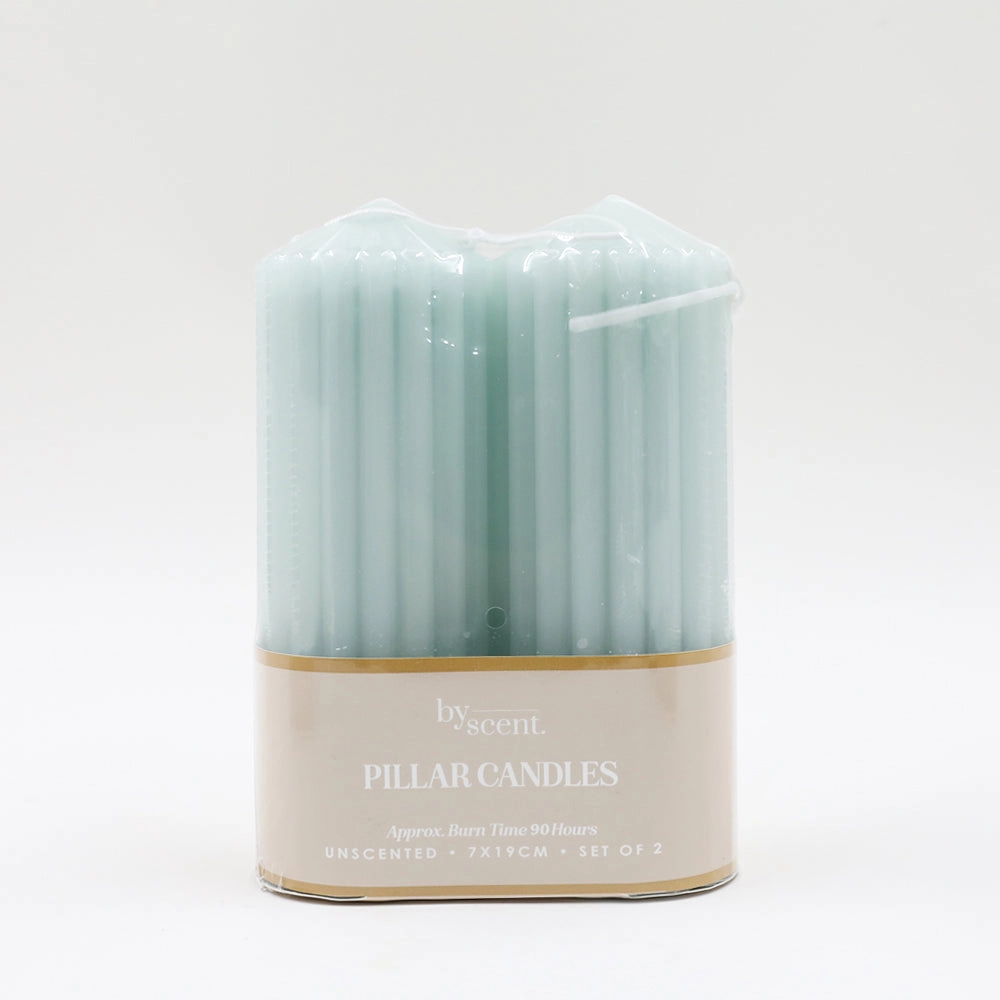 By Scent Grey Pillar Candle Set of 2 7x19cm Neobee Home Fragrance discount
