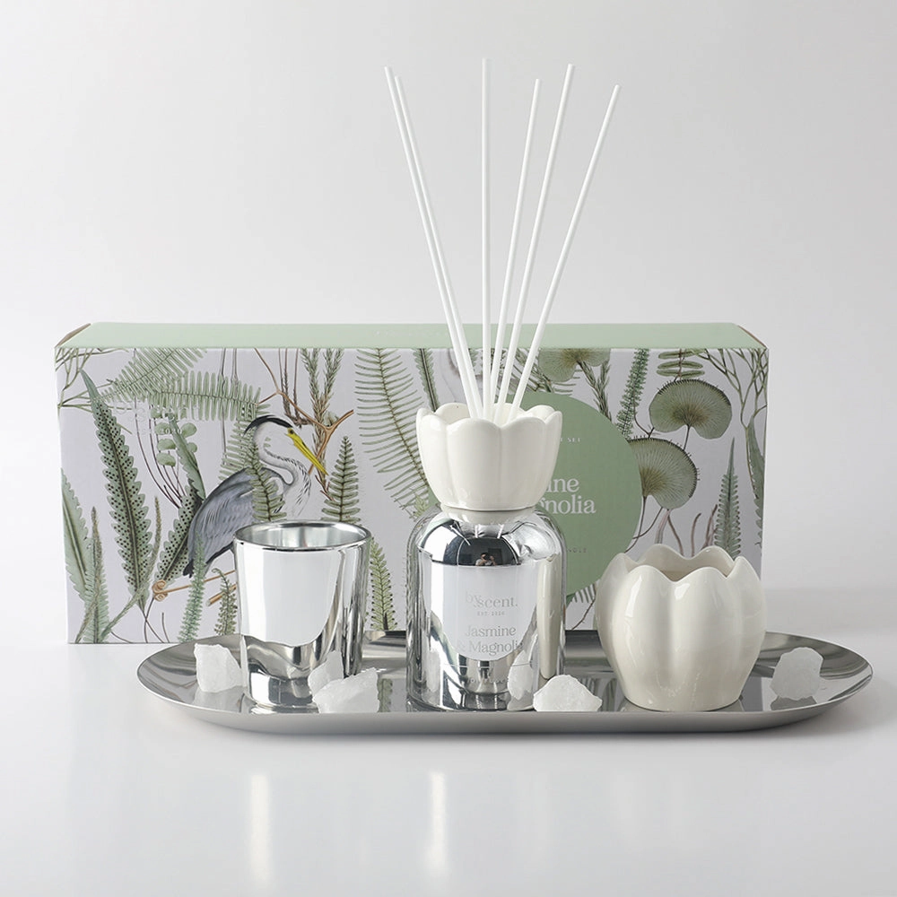 By Scent Jasmine & Magnolia Candle & Diffuser Set Neobee Home Fragrance discount