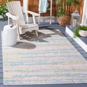 Cabana Machine Made Indoor/Outdoor Area Rug, Aqua / Pink Contemporary Style Easy Care Area Rugs weekend promo