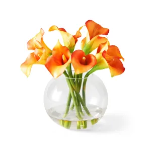 Calla Lilies in Glass Vase Artificial Flowers Spring Refresh